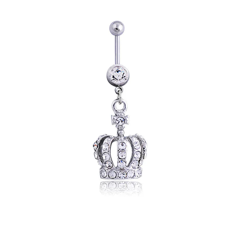 1pc  Sexy Dangling Navel Belly Button Rings Belly Piercing Crystal Surgical Steel 14g Woman Body Jewelry Barbell