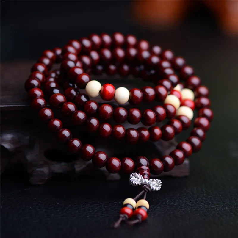 108 Beads 8mm Natural Sandalwood Buddhist Buddha Wood Prayer Bead Male Unisex Men Bracelets & Bangles Jewelry Bijoux