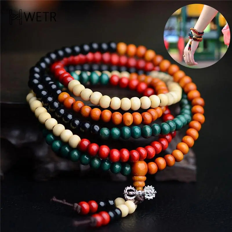 108 Beads 8mm Natural Sandalwood Buddhist Buddha Wood Prayer Bead Male Unisex Men Bracelets & Bangles Jewelry Bijoux