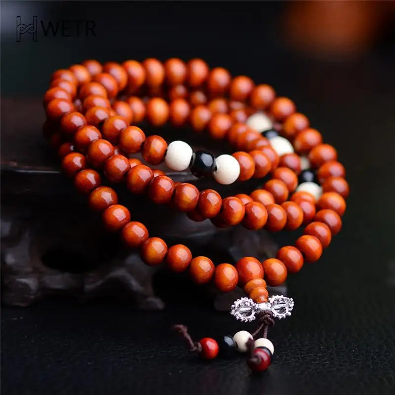 108 Beads 8mm Natural Sandalwood Buddhist Buddha Wood Prayer Bead Male Unisex Men Bracelets & Bangles Jewelry Bijoux