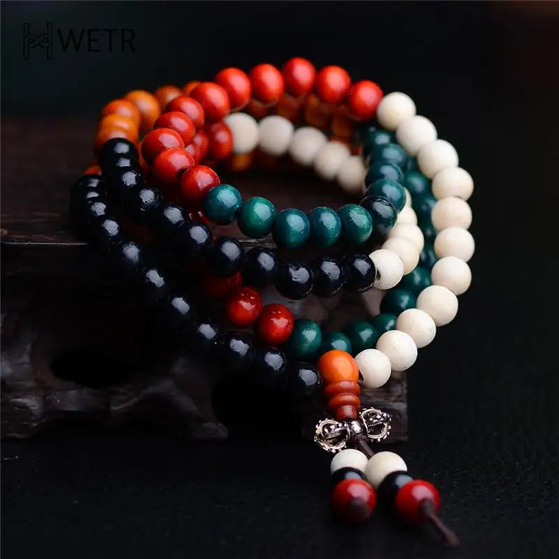 108 Beads 8mm Natural Sandalwood Buddhist Buddha Wood Prayer Bead Male Unisex Men Bracelets & Bangles Jewelry Bijoux